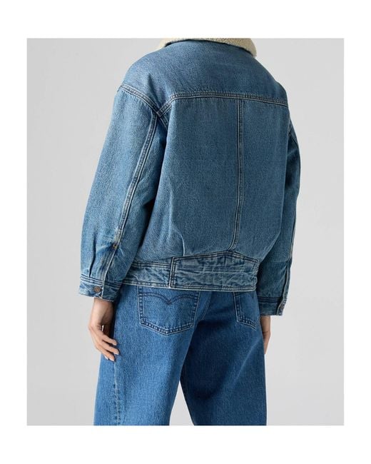 Levi's Blue Sherpa Bomber Jacket