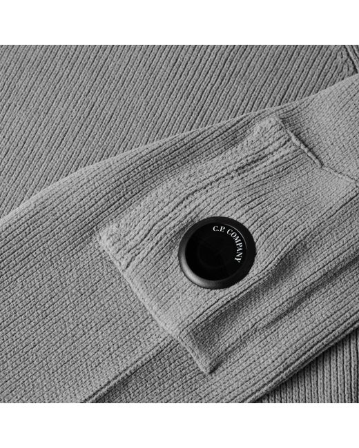 C P Company Gray Crew Neck Knit Sweater for men