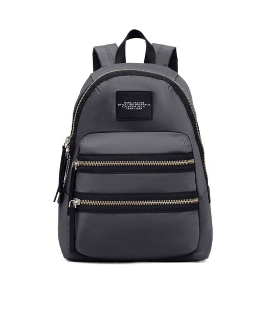 Marc Jacobs Black The Biker Logo-Patch Zipped Large Backpack