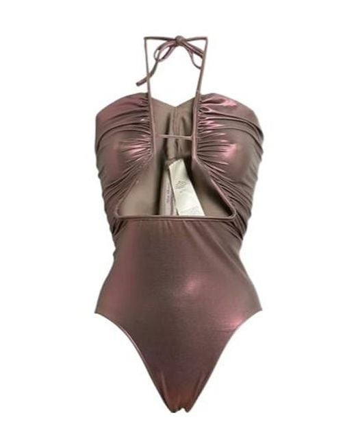 Rick Owens Brown Metallic Swimsuit