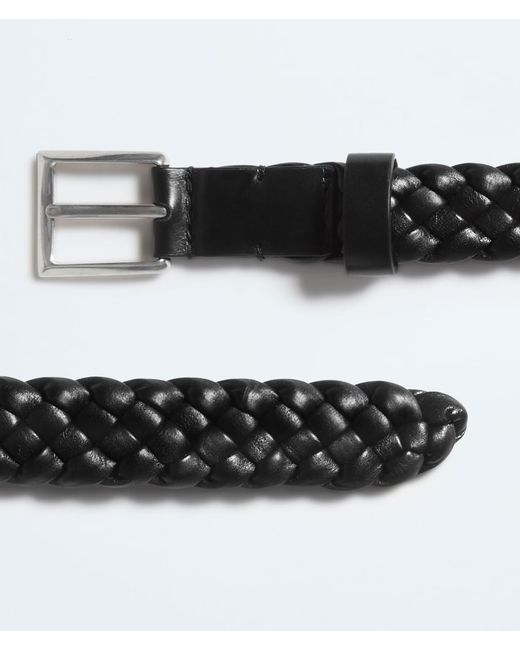 Bottega Veneta Black Metal Buckle Belt for men