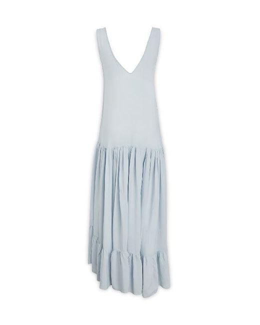 Jucca Blue Ruffled Midi Dress