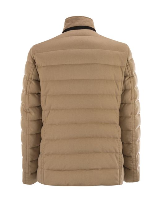 Moorer Brown Zayn Straight Hem Puffer Jacket for men