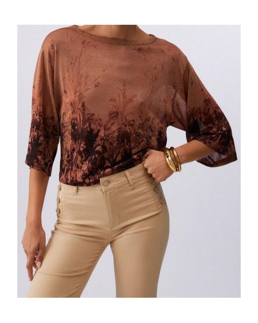 Liu Jo Brown Printed Jumper