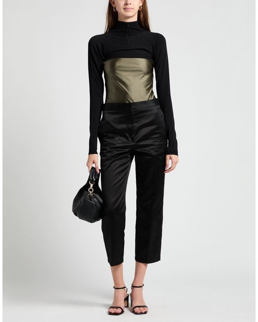 Dolce & Gabbana Black Minimalist Solid Color Knit Cropped Top