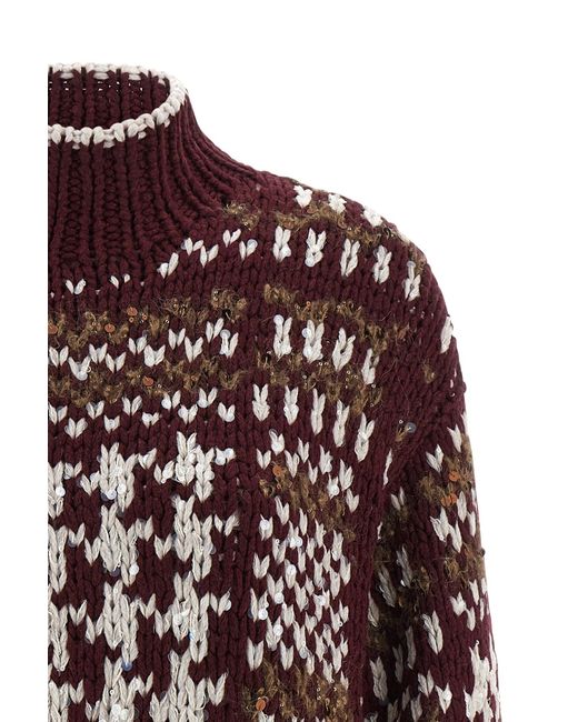 Brunello Cucinelli Purple 'opera Prince Of Wales' Sweater