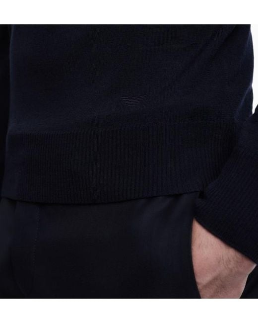 Emporio Armani Blue Crew-Neck Sweater for men