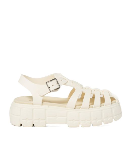 Miu Miu Natural Eva Platform Cage Sandals