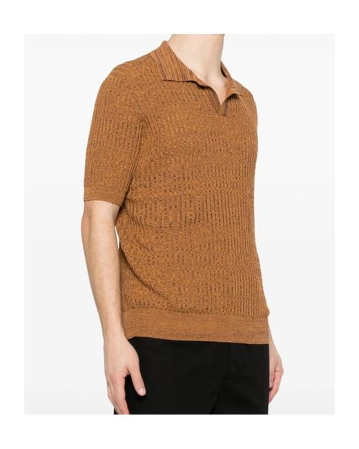 Roberto Collina Brown Short-Sleeved T-Shirt for men