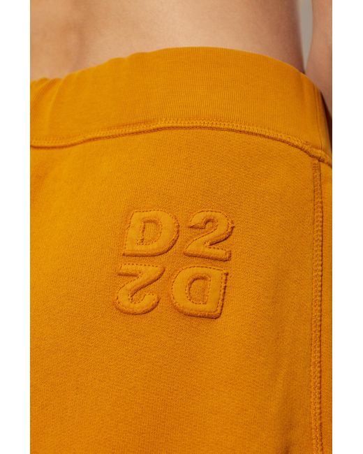 DSquared² Orange Logo-Embossed Drawstring Track Pants