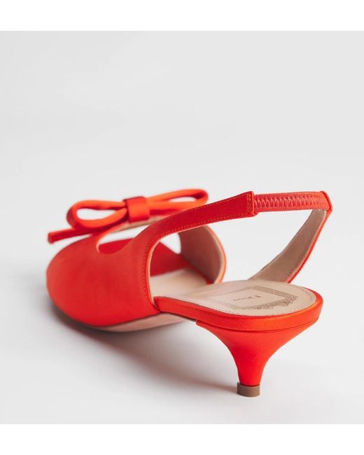 Dior Red Bow Heeled Slingback Sandal