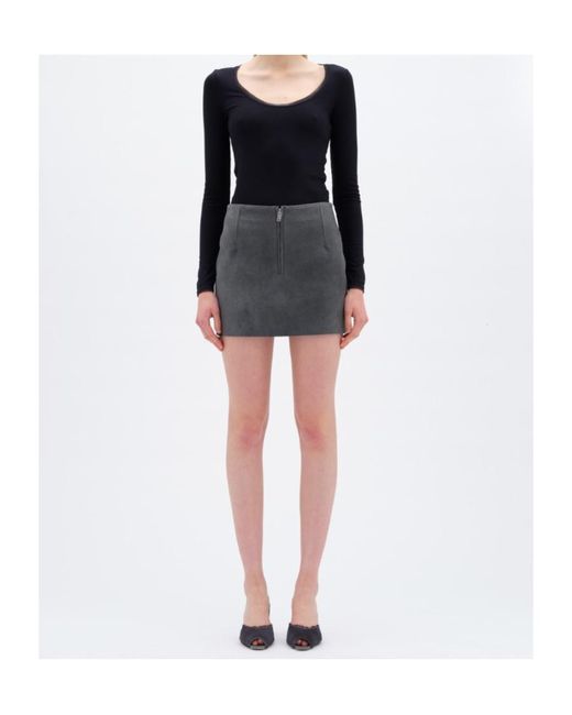 REMAIN Birger Blue Christensen Tulle-Trimmed Ribbed Top