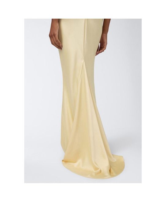 ANDAMANE White Ninfea Satin Slip Maxi Dress