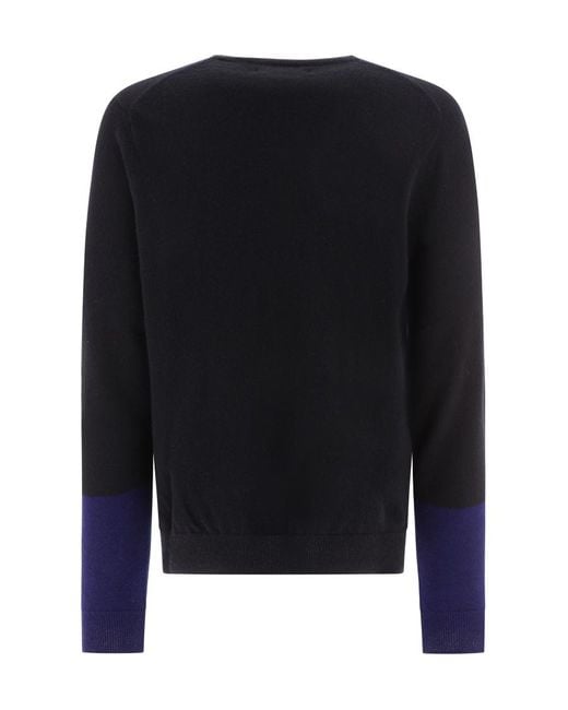 Comme des Garçons Blue Long-Sleeved V-Neck Pullover for men