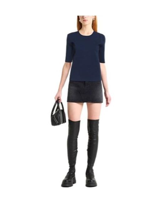 Marni Blue Two-Color Knitted T-Shirt