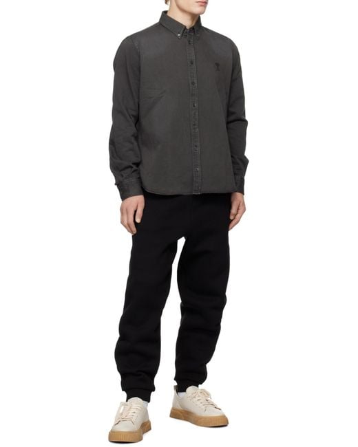 AMI Black Ami De Coeur Button-Down Shirt for men