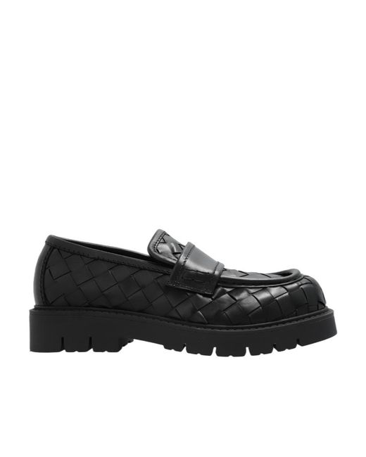 Bottega Veneta Black Haddock Boat Shoes for men