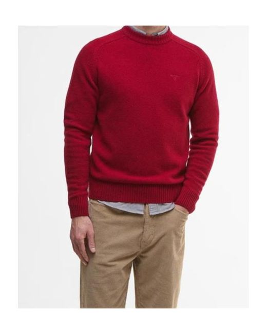 Barbour Red Crew Neck Sweater for men