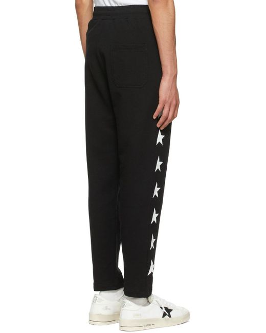 Golden Goose Deluxe Brand Black Logo Star Pattern Sweatpants for men