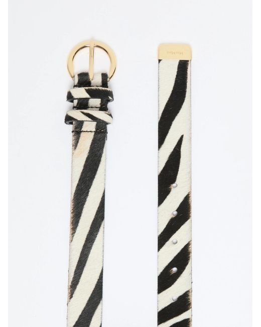 Max Mara White Studio Mstalbero Zebra Printed Belt