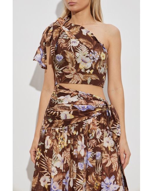Zimmermann Brown One Shoulder Top