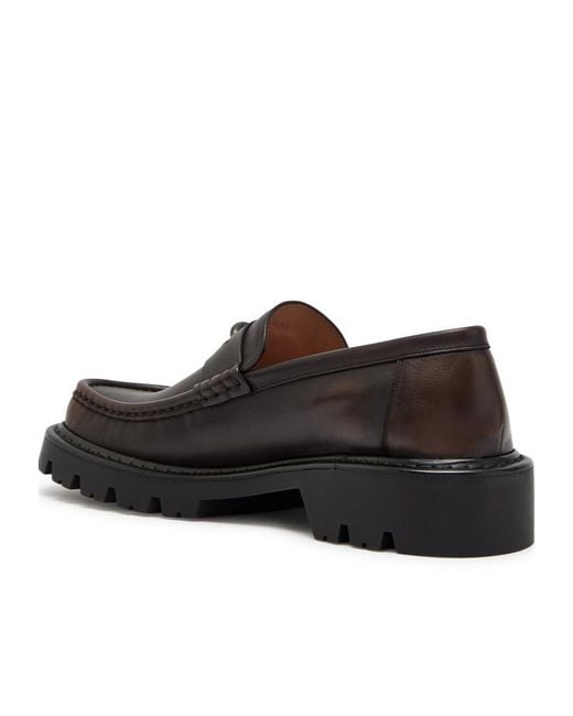 Loewe Black Sierra Leather Platform Loafers for men