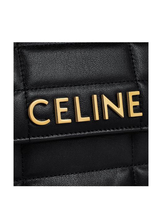 Céline Black Chain Shoulder Bag Matelasse Monochrome