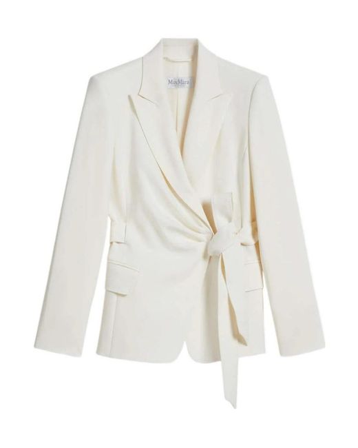Max Mara White Lapel Design Suit Jacket
