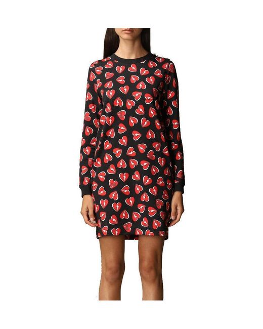 Moschino Red Pattern Printed Dress