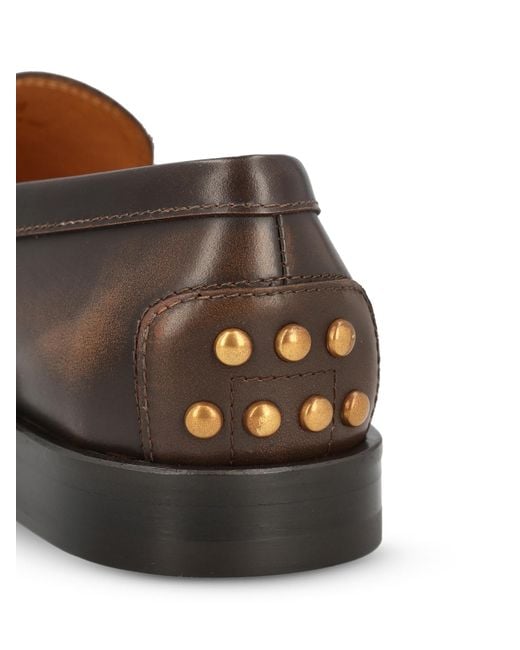 Tod's Brown Round-Toe Loafers
