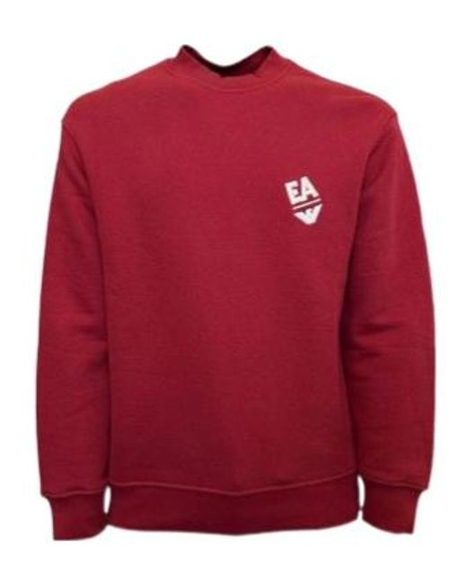 Emporio Armani Red Embroidery Logo Sweater for men
