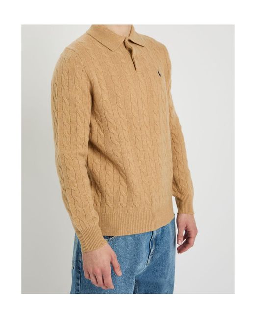 Polo Ralph Lauren Natural Wool And Cashmere Blend Cable Knit Sweater for men