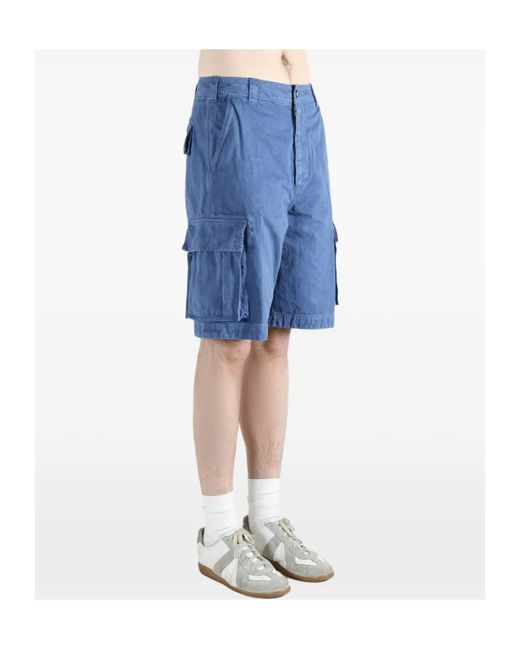 ERL Blue Belt-Loop Pocket Shorts for men