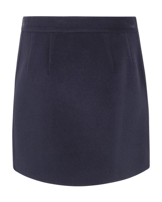 Semicouture Blue June Double Layers Miniskirt