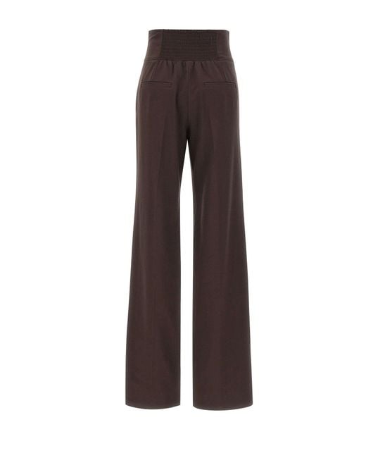 Marella Brown Double-Waistband Casual Trousers
