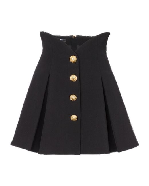 Balmain Black High-Rise Mini Skirt