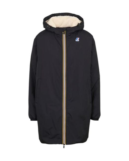K-Way Blue Le Vrai 4.0 Eiffel East Orsetto 3/4 Length Waterproof Jacket