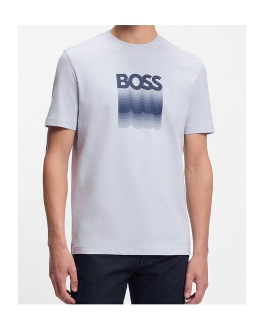 Boss White Logo-Graphic T-Shirt for men