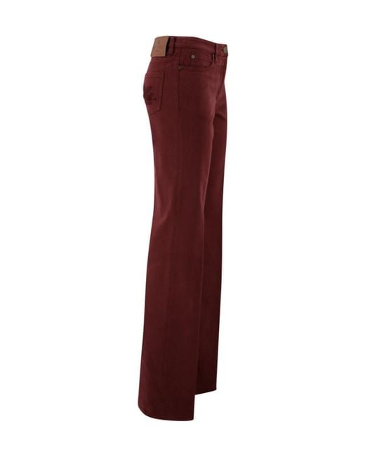 Etro Red Logo Patch Straight-Leg Trousers