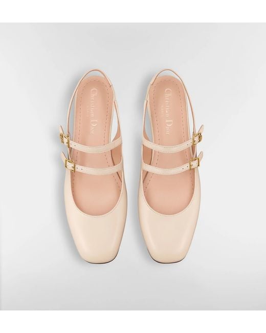 Dior White Cherie Slingback Flat
