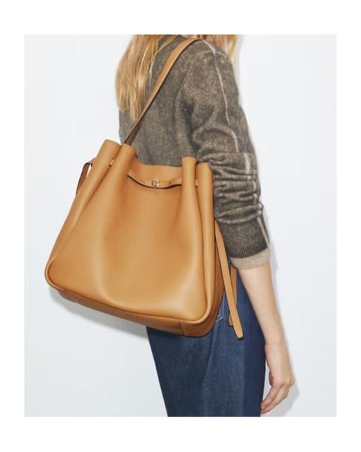 Tory Burch Natural Romy Drawstring Shoulder Bag