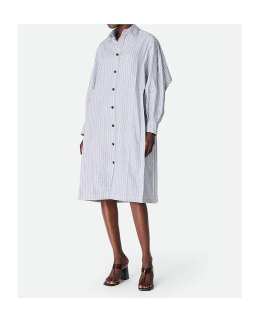 Bottega Veneta White Stripe Dress