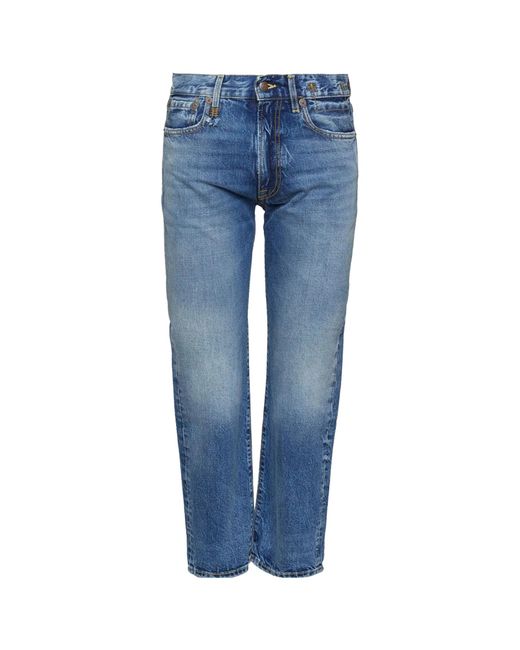 R13 Blue Cropped Straight Jeans