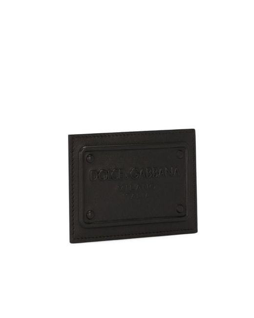 Dolce & Gabbana Black Logo Embossed Card Holder for men