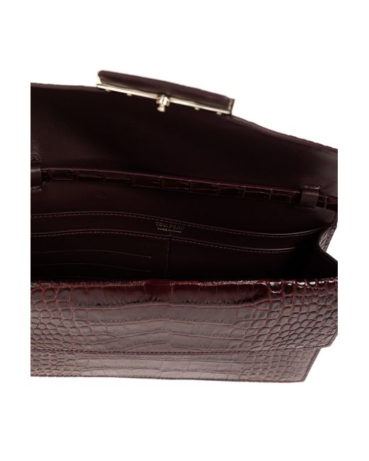 Tom Ford Purple Flap Shoulder Bag
