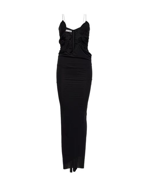Christopher Esber Black Molded Venus Jersey Maxi Dress