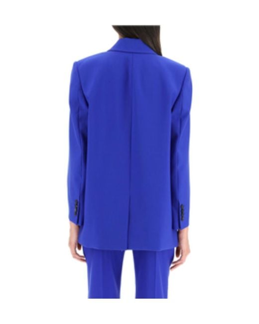 McQueen Blue Asymmetric Double-Breasted Tailored Blazer