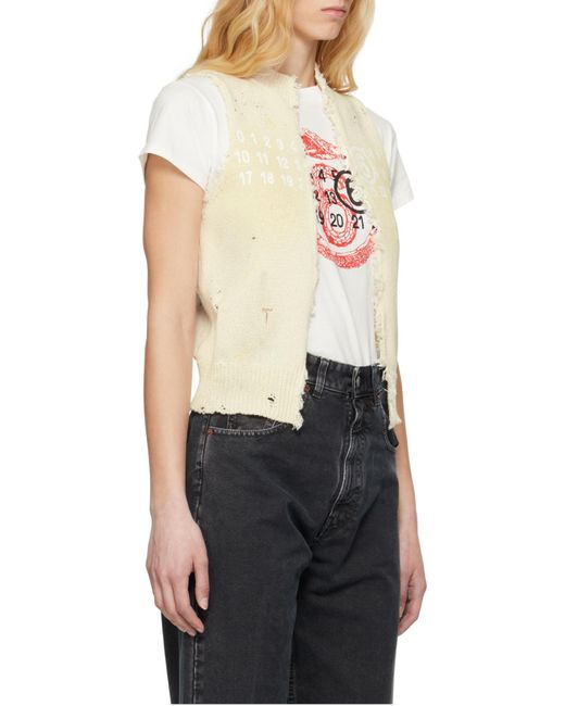 MM6 by Maison Margiela Natural Numeric Distressed Vest