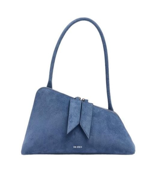 The Attico Blue Sunrise Suede Shoulder Bag