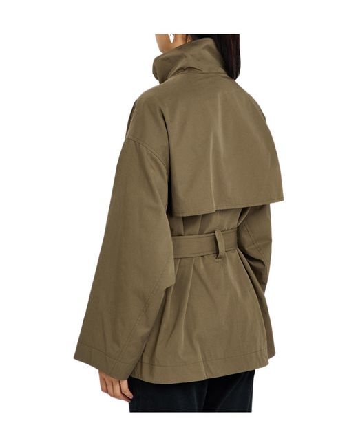 FRAME Green Belted Cotton Trench Jacket